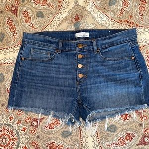 Loft size 8 denim cutoff button up shorts